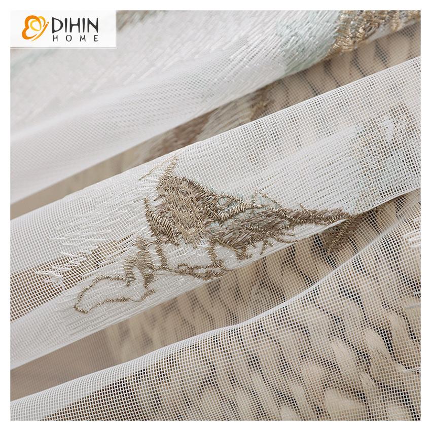 DIHIN HOME Modern Mountain Peak Sheer Curtain, Grommet Window Curtain for Living Room ,52x63-inch,1 Panel