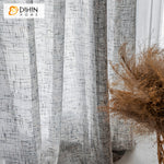 DIHIN HOME Modern Natural Cotton Linen Light Grey Sheer Curtain,Grommet Window Curtain for Living Room ,52x63-inch,1 Panel