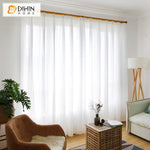 DIHIN HOME Modern Pure White Tulle ,Sheer Curtain, Grommet Window Curtain for Living Room ,52x63-inch,1 Panel