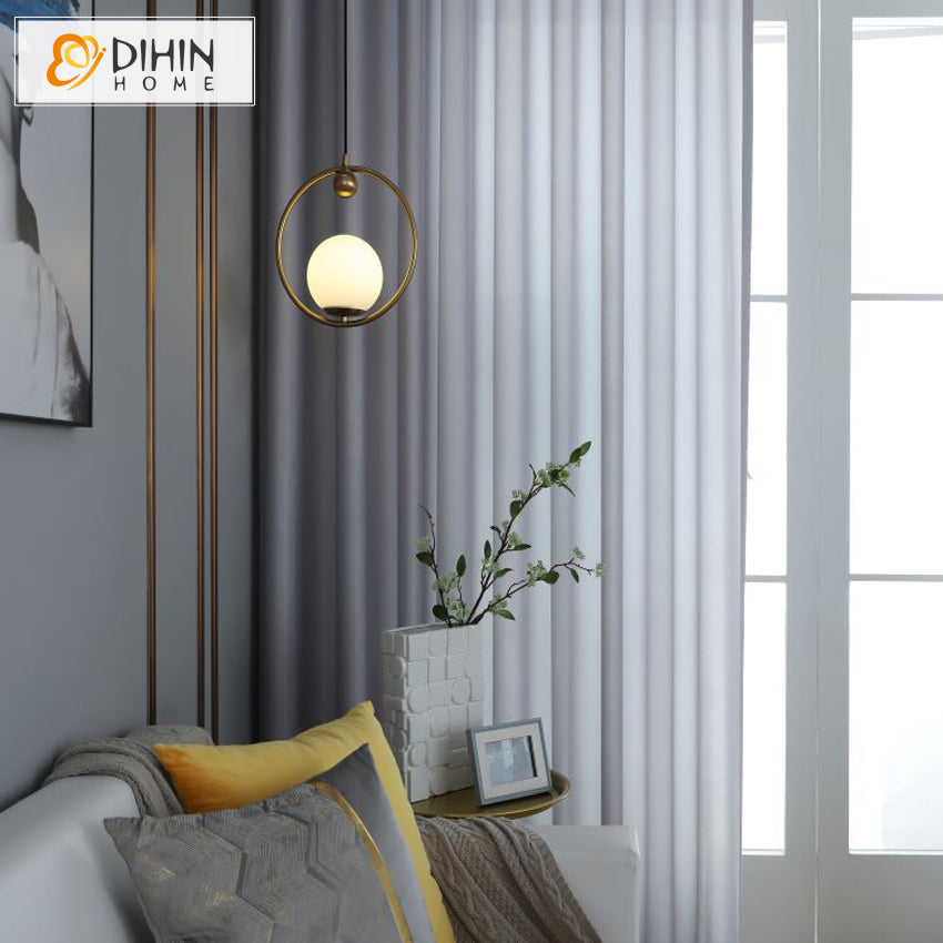 DIHINHOME Home Textile Sheer Curtain DIHIN HOME Modern Simple Grey Sheer Curtain,Grommet Window Curtain for Living Room ,52x63-inch,1 Panel