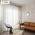 DIHINHOME Home Textile Sheer Curtain DIHIN HOME Modern Simple Solid White Color,Grommet Window Sheer Curtain for Living Room ,52x63-inch,1 Panel