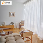 DIHIN HOME Modern Simple Style White Sheer Curtains,Grommet Window Curtain for Living Room,52x63-inch,1 Panel