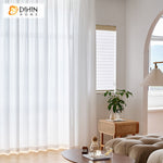 DIHINHOME Home Textile Sheer Curtain DIHIN HOME Modern Simple Style White Sheer Curtains,Grommet Window Curtain for Living Room,52x63-inch,1 Panel