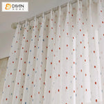 DIHIN HOME Modern Small Dots Embroidered,Sheer Curtain, Grommet Window Curtain for Living Room ,52x63-inch,1 Panel