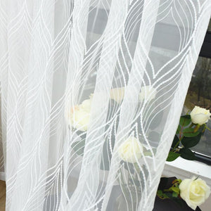 DIHINHOME Home Textile Sheer Curtain DIHIN HOME  Modern White Day Curtains ,Sheer Curtain, Grommet Window Curtain for Living Room ,52x63-inch,1 Panel