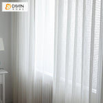 DIHINHOME Home Textile Sheer Curtain DIHIN HOME Modern White Geometric,Sheer Curtain,Blackout Grommet Window Curtain for Living Room ,52x63-inch,1 Panel