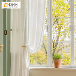 DIHINHOME Home Textile Sheer Curtain DIHIN HOME Modern White Geometric Sheer Curtain, Grommet Window Curtain for Living Room ,52x63-inch,1 Panel