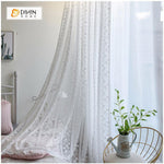 DIHINHOME Home Textile Sheer Curtain DIHIN HOME  Modern White Lace Window Screening ,Sheer Curtain,Blackout Grommet Window Curtain for Living Room ,52x63-inch,1 Panel