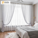 DIHIN HOME Modern White Sheer Curtain, Grommet Window Curtain for Living Room ,52x63-inch,1 Panel