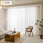 DIHINHOME Home Textile Sheer Curtain DIHIN HOME Modern White Small Geometric Pattern,Sheer Curtain,Blackout Grommet Window Curtain for Living Room ,52x63-inch,1 Panel