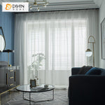 DIHINHOME Home Textile Sheer Curtain DIHIN HOME Modern White Striped Sheer Curtain, Grommet Window Curtain for Living Room ,52x63-inch,1 Panel