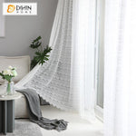 DIHIN HOME Modern White Tulle Curtain,Sheer Curtain, Grommet Window Curtain for Living Room ,52x63-inch,1 Panel