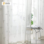 DIHINHOME Home Textile Sheer Curtain DIHIN HOME Modern White Window Screening ,Sheer Curtain, Grommet Window Curtain for Living Room ,52x63-inch,1 Panel