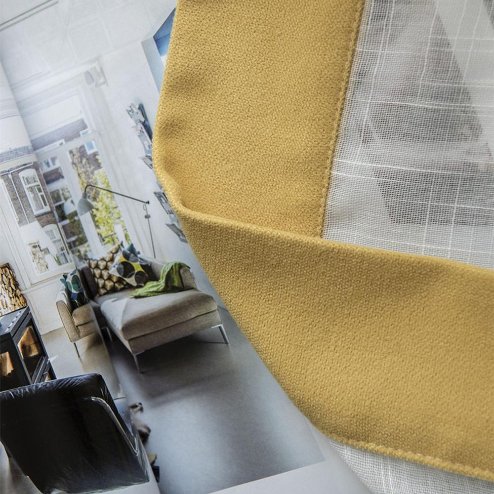 DIHINHOME Home Textile Sheer Curtain DIHIN HOME  Modern Yellow Spliced Window Screening ,Sheer Curtain,Blackout Grommet Window Curtain for Living Room ,52x63-inch,1 Panel