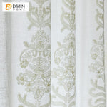 DIHIN HOME Mordern White Jacquard Embroidered Day Curtain,Sheer Curtain,Blackout Grommet Window Curtain for Living Room ,52x63-inch,1 Panel