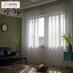 DIHINHOME Home Textile Sheer Curtain DIHIN HOME Noble White Embroidered,Sheer Curtain,Blackout Grommet Window Curtain for Living Room ,52x63-inch,1 Panel
