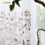 DIHINHOME Home Textile Sheer Curtain DIHIN HOME Pastoral Embroidered Window Screening ,Sheer Curtain, Grommet Window Curtain for Living Room ,52x63-inch,1 Panel