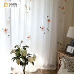 DIHINHOME Home Textile Sheer Curtain DIHIN HOME Pastoral Flowers Printed,Blackout Grommet Window Curtain for Living Room ,52x63-inch,1 Panel