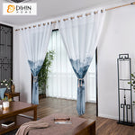 DIHINHOME Home Textile Sheer Curtain DIHIN HOME Pastoral Landscape Painting Printed,Sheer Curtain,Grommet Window Curtain for Living Room ,52x63-inch,1 Panel