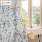 DIHINHOME Home Textile Sheer Curtain DIHIN HOME Pastoral Leaves Ink Printed,Sheer Curtain, Grommet Window Curtain for Living Room ,52x63-inch,1 Panel