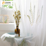 DIHIN HOME Pastoral Natural Leaves Sheer Curtain, Grommet Window Curtain for Living Room ,52x63-inch,1 Panel