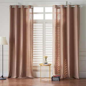 DIHINHOME Home Textile Sheer Curtain Modern Dark Brown Color Linen Solid Sheer Curtain Window Curtains For Living Room