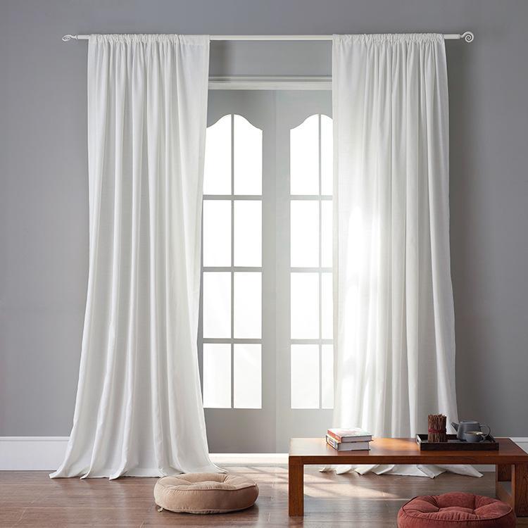 DIHINHOME Home Textile Sheer Curtain Modern Light Brown Color Linen Solid Sheer Curtain Window Curtains For Living Room
