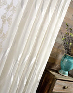 DIHINHOME Home Textile Sheer Curtain Modern White Striped Sheer Curtain Tulle Curtains Window Drapes For Living Room