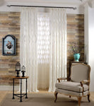 DIHINHOME Home Textile Sheer Curtain Modern White Striped Sheer Curtain Tulle Curtains Window Drapes For Living Room