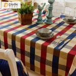 DIHINHOME Home Textile Tablecloth DIHIN HOME Modern Plaid Printed Tablecloth For Rectangle Tables,Custom Washed Linen Tablecloth,Handmade Rectangle Table Cover