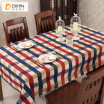 DIHINHOME Home Textile Tablecloth DIHIN HOME Modern Plaid Printed Tablecloth For Rectangle Tables,Custom Washed Linen Tablecloth,Handmade Rectangle Table Cover