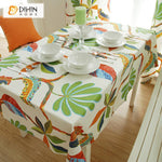 DIHINHOME Home Textile Tablecloth DIHIN HOME Pastoral Colorful Twig Printed Tablecloth For Rectangle Tables,Custom Washed Linen Tablecloth,Handmade Rectangle Table Cover