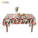 DIHINHOME Home Textile Tablecloth DIHIN HOME Pastoral Fruits Printed Tablecloth For Rectangle Tables,Custom Washed Linen Tablecloth,Handmade Rectangle Table Cover
